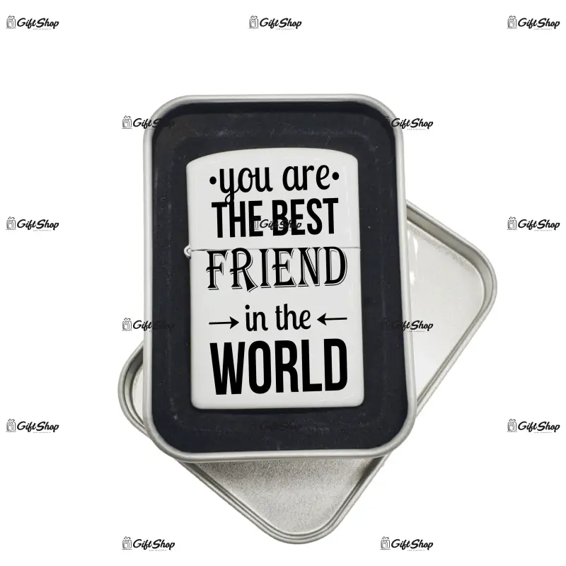 You are the best friend in the world, bricheta metalica gravata laser cu mesaj